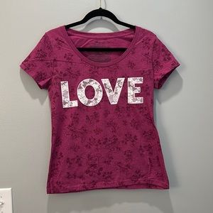 Ladies Disney Mickey and Minnie Tee Shirt Sz L